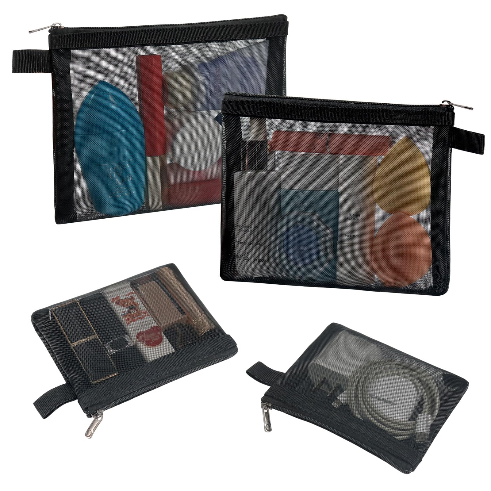 besharppin mini mesh bag with lipsticks neatly organized for purse-ready cosmetics