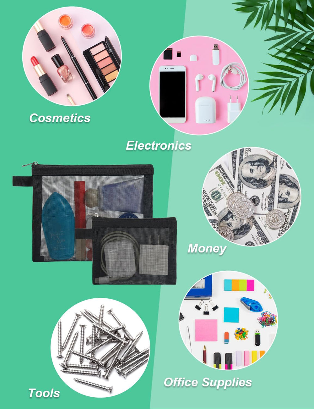 besharppin small-size pouch keeps cosmetics and pills organized in tight spaces