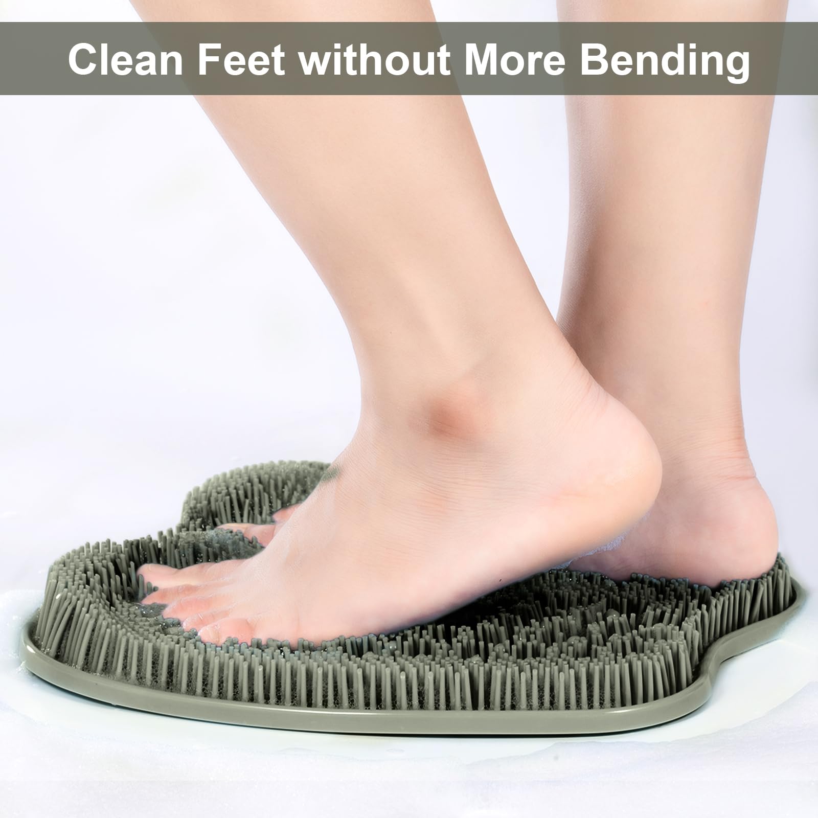 Beskar foot scrubber bristles deliver deep-cleaning exfoliation during showers.