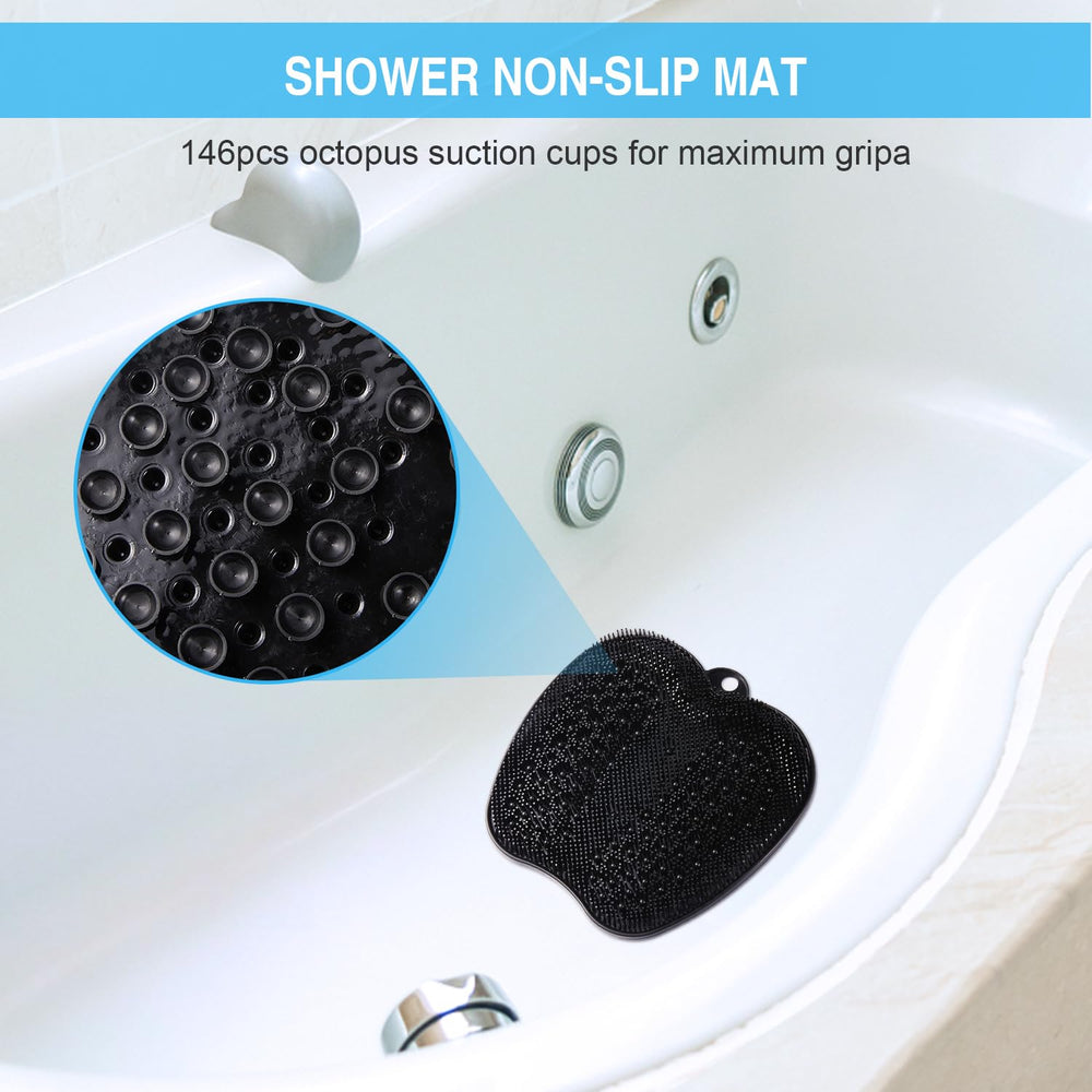 Beskar larger shower foot scrubber mat size 28x28cm fits most feet.