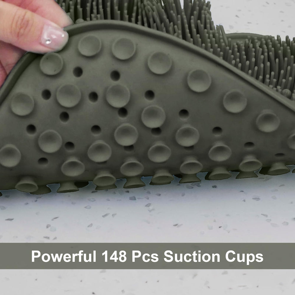 Beskar non-slip mat with suction cups prevents slips in the shower.