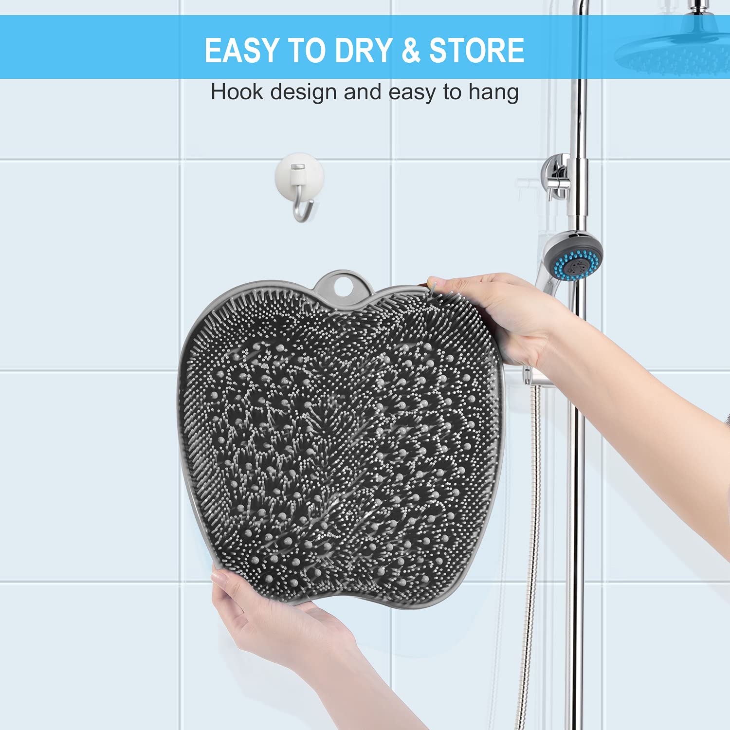 Beskar XL foot scrubber mat bristles reach between toes for thorough care