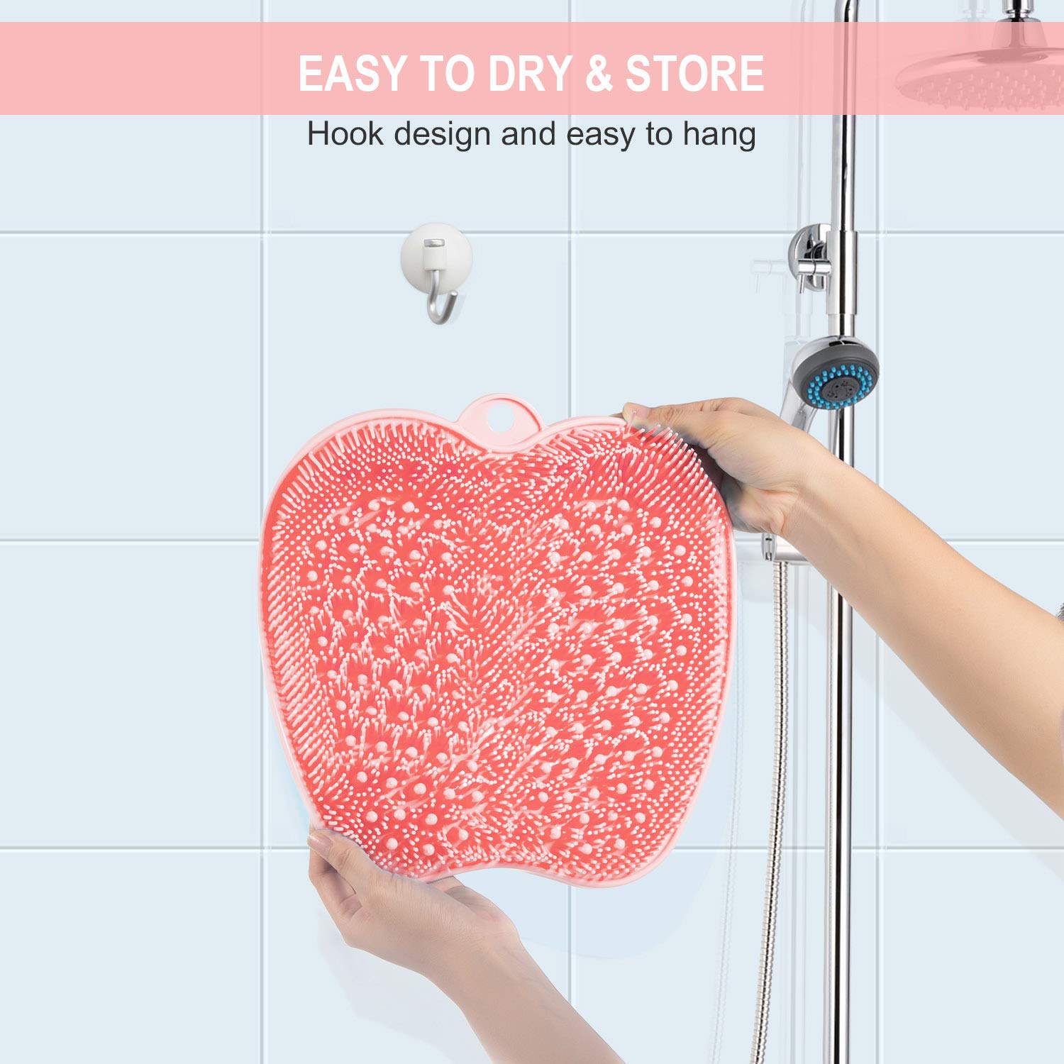 BESKAR XL foot scrubber mat targets dead skin cleaning and smoothing feet.