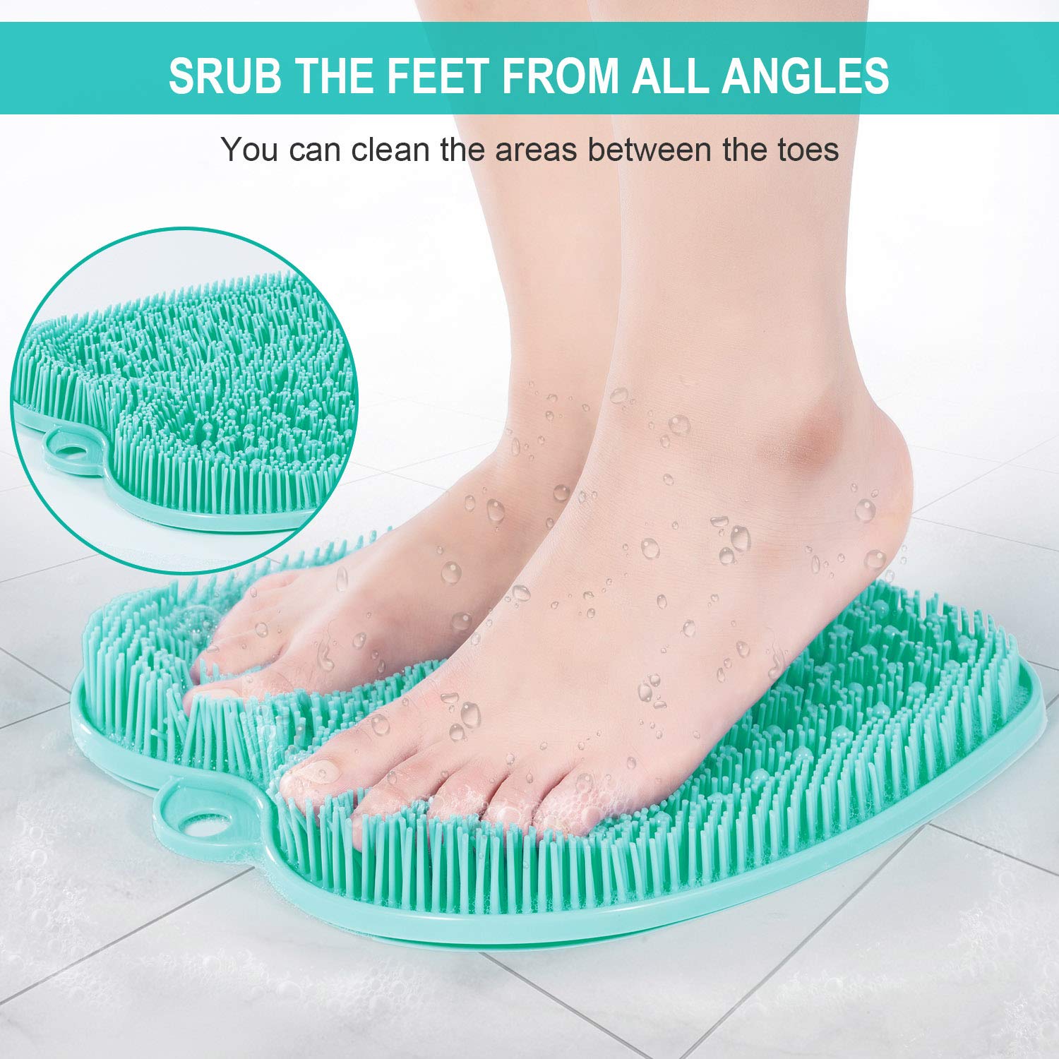 BESKAR XL mat with strong suction cups on shower floor.