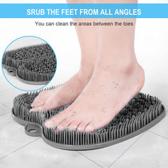 Beskar XL foot scrubber mat with non slip suction cups ensures secure shower footing