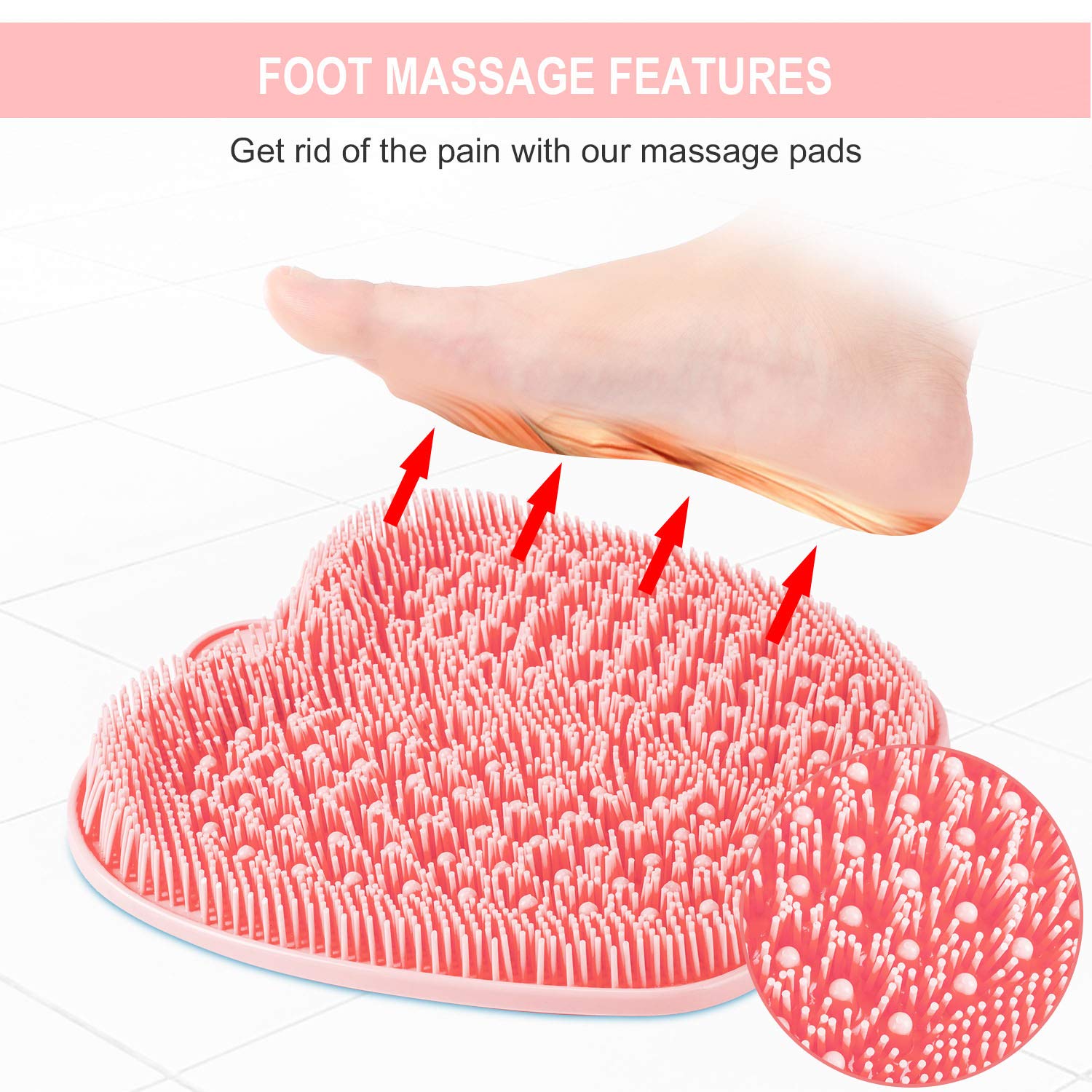 BESKAR XL foot scrubber mat size 28 by 28 cm fits most feet.