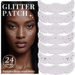BESNEL 24-piece glitter freckles patches pack for sparkling festival makeup