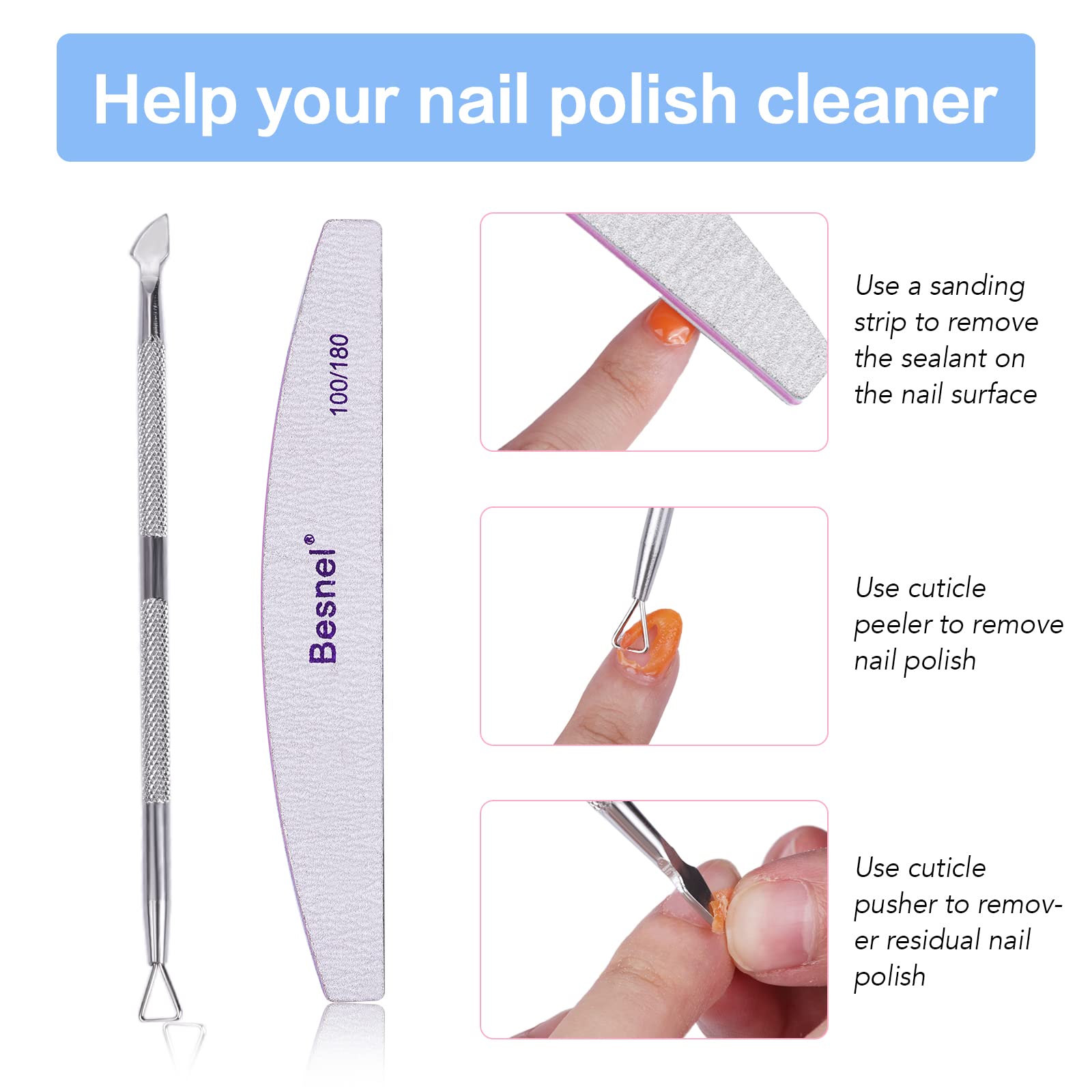 BESNEL beginner-friendly nail remover kit for DIY manicures