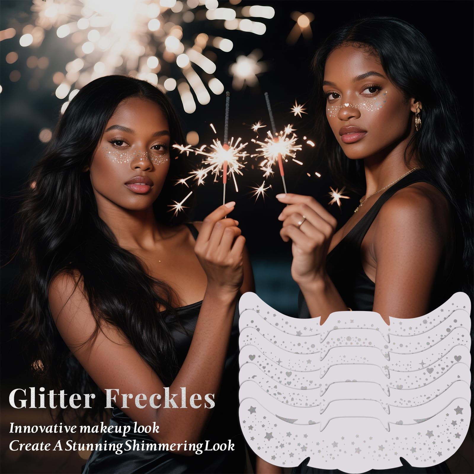 BESNEL easy-apply freckle patches for quick face glitter accents