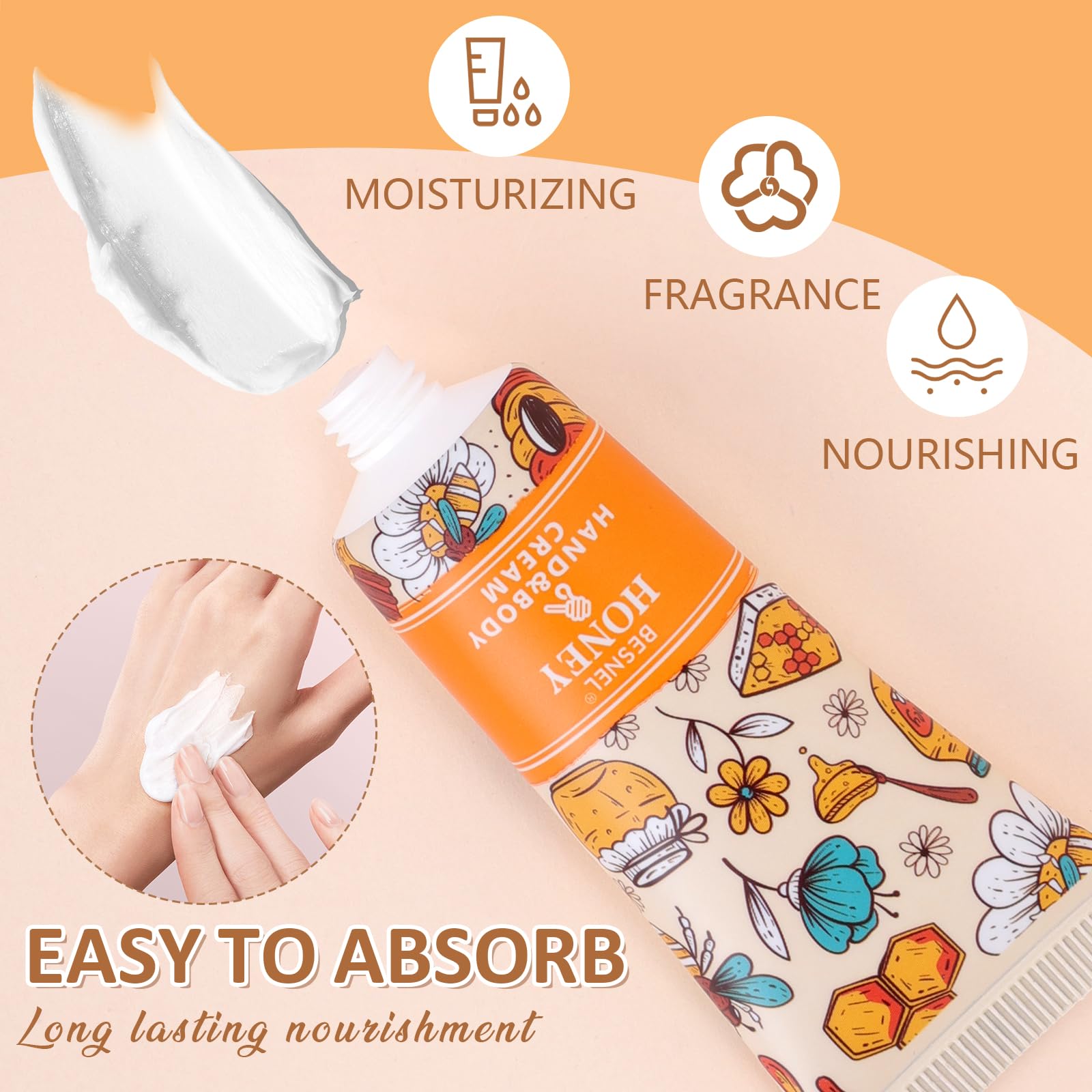BESNEL non-greasy hand cream absorbs quickly for busy days