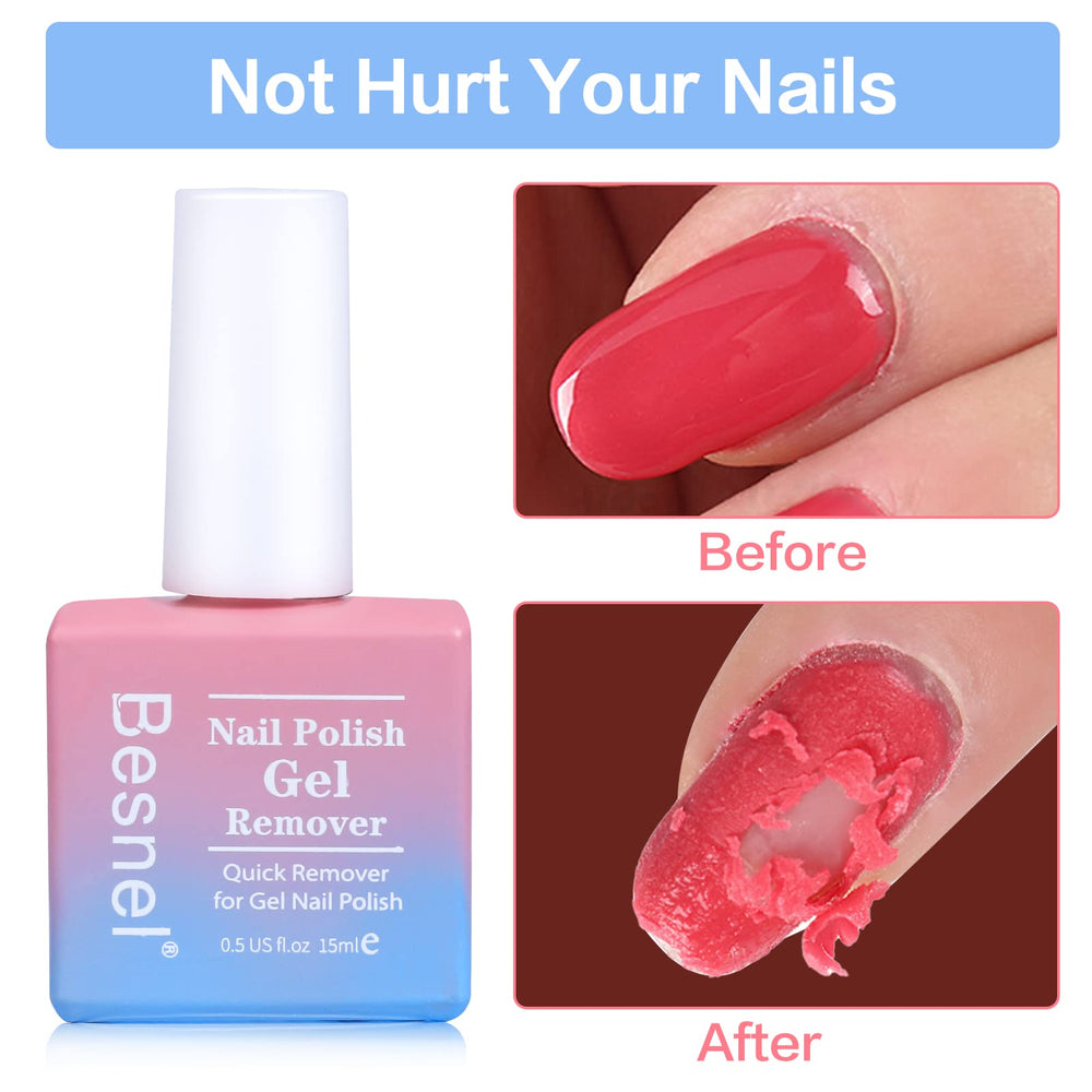 BESNEL remover brush-on application demonstrates easy gel removal
