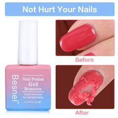 BESNEL remover brush-on application demonstrates easy gel removal