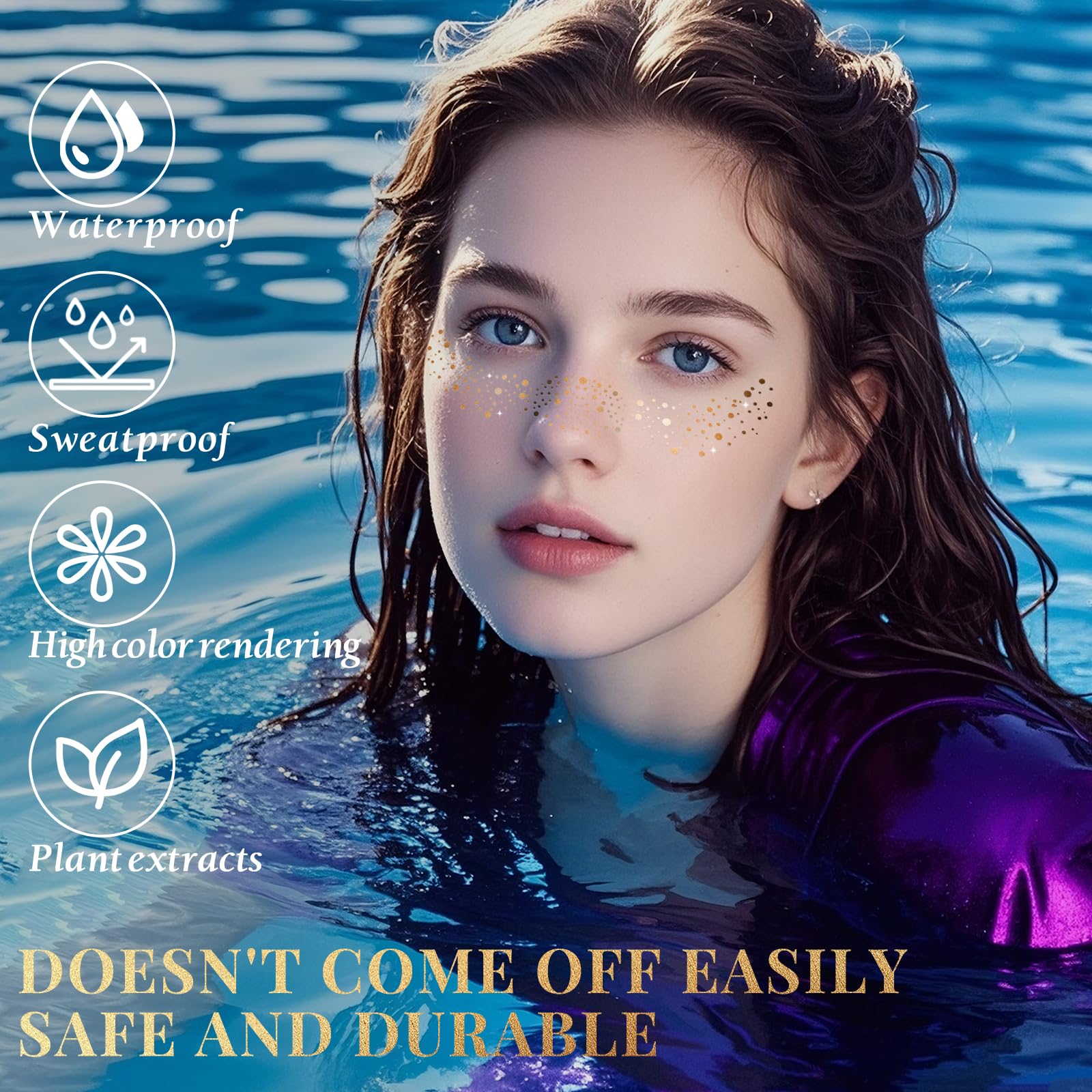 BESNEL waterproof freckle patches stay put through sweat and heat