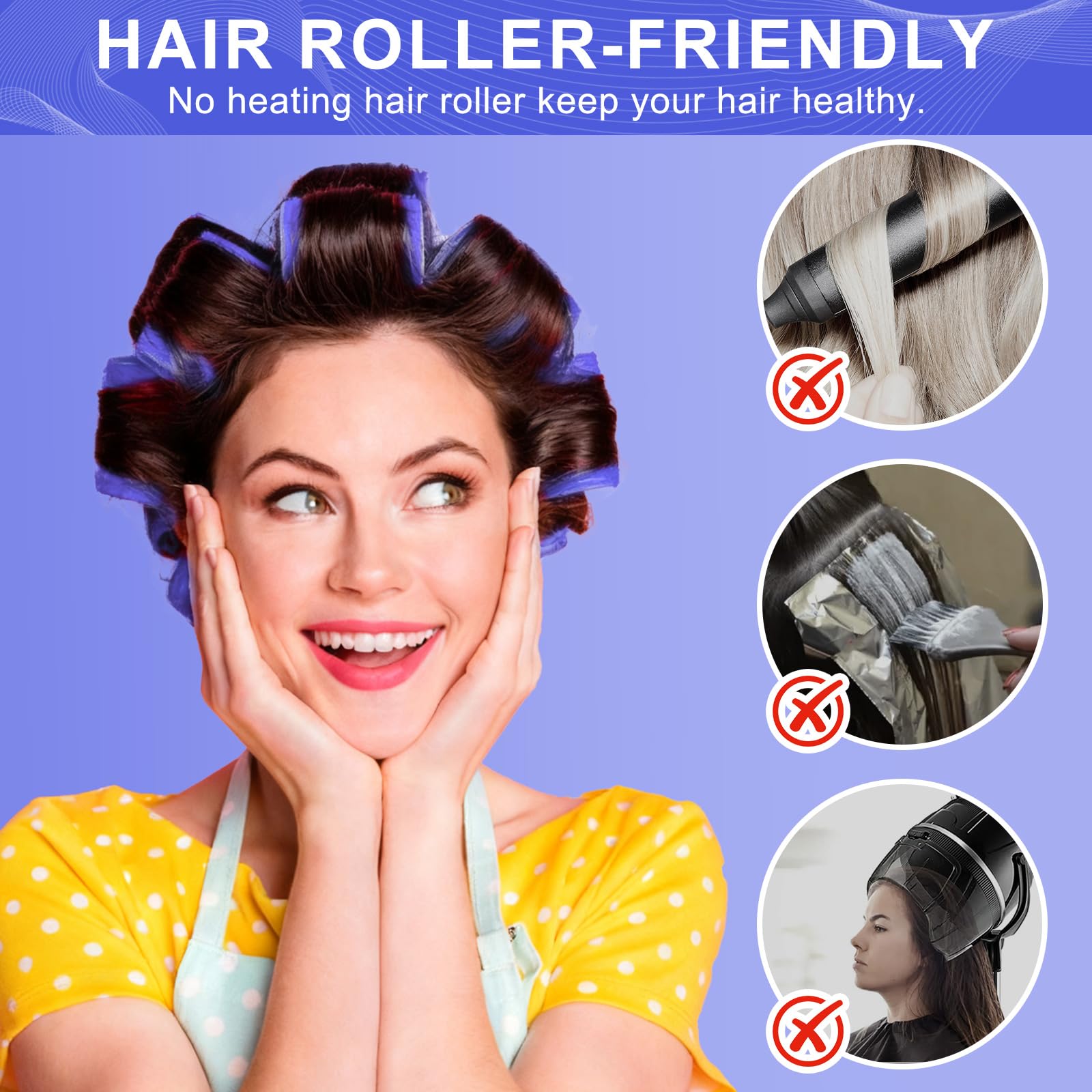 BESSEEK jumbo rollers easy-use application on hair