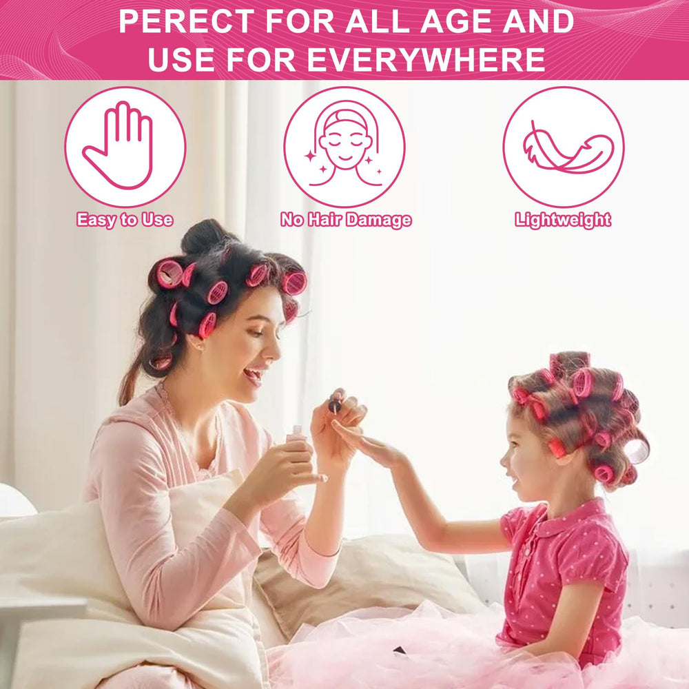 Besseek hair rollers finish with lifted, voluminous waves