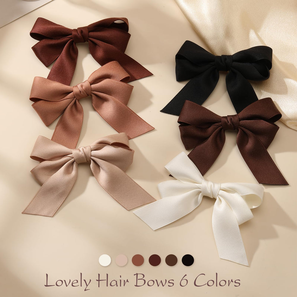 Bessrung brown bow clip adds charm to party and festive looks.