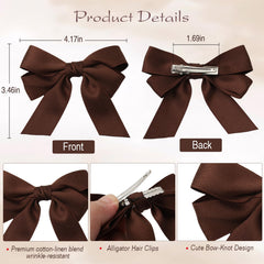 Bessrung brown bow clip side view highlighting non-slip grip for secure styling.