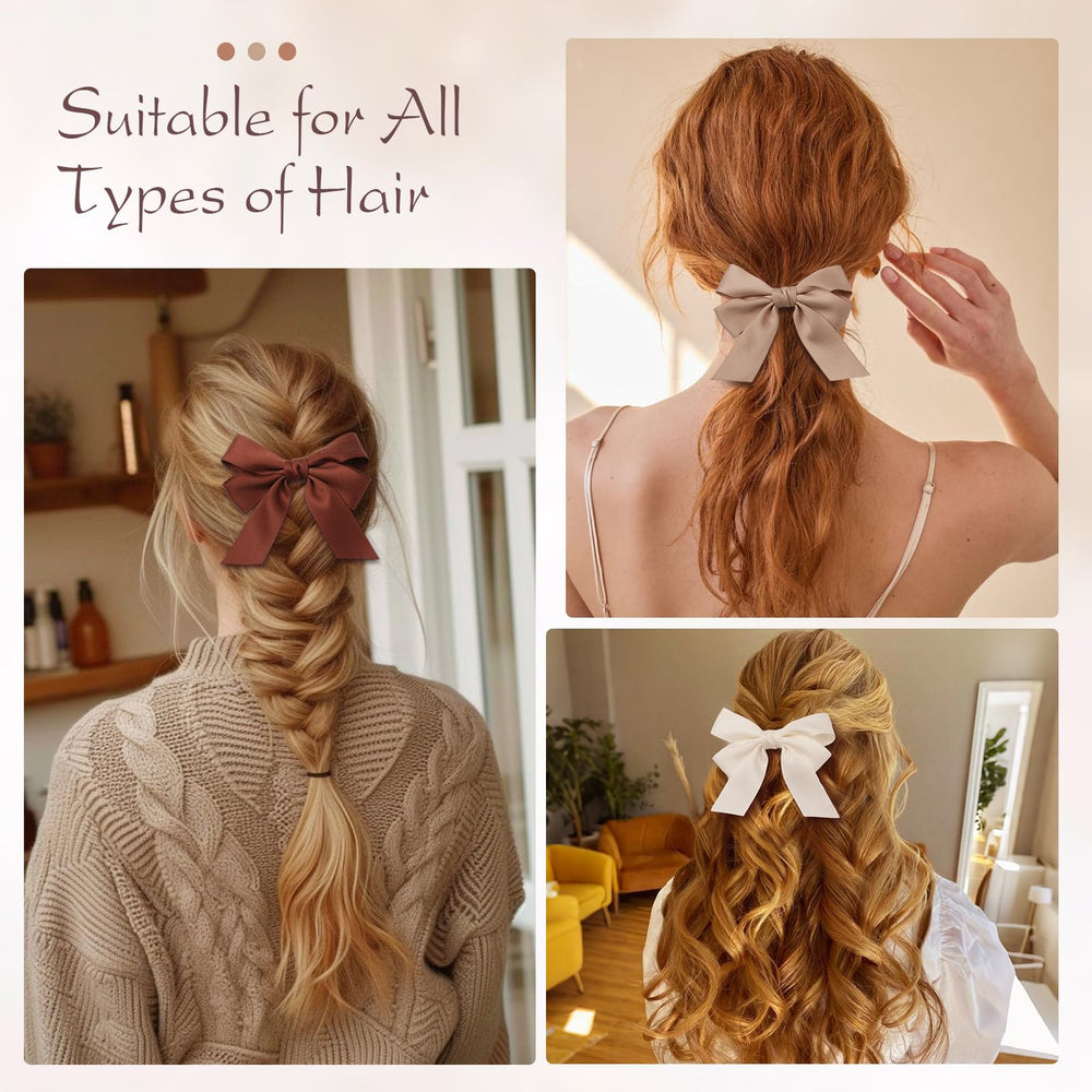 Bessrung cute bow clip paired with everyday outfits for a feminine touch.