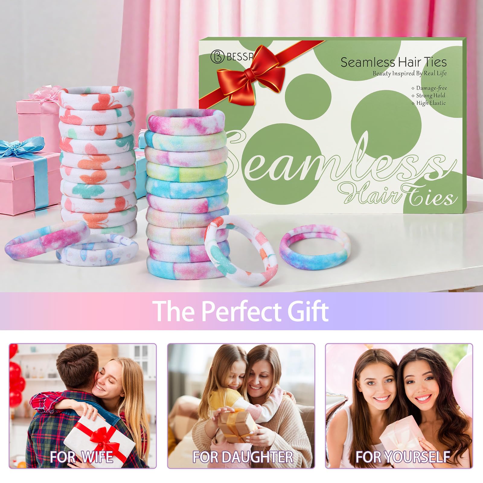 Bessrung gym and travel hair ties set ready for quick touch-ups and travel.