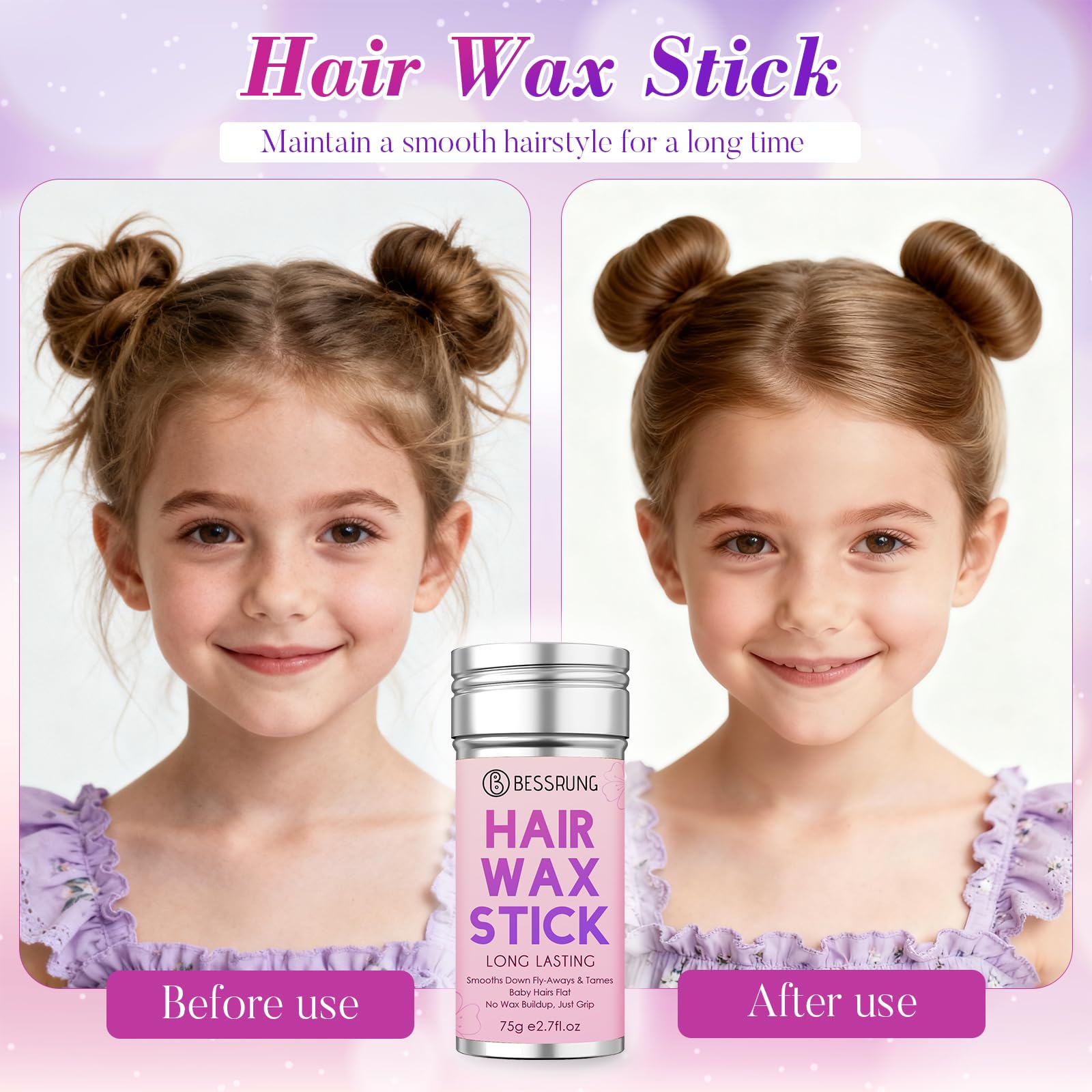 Bessrung long-lasting hair wax stick to tame frizz