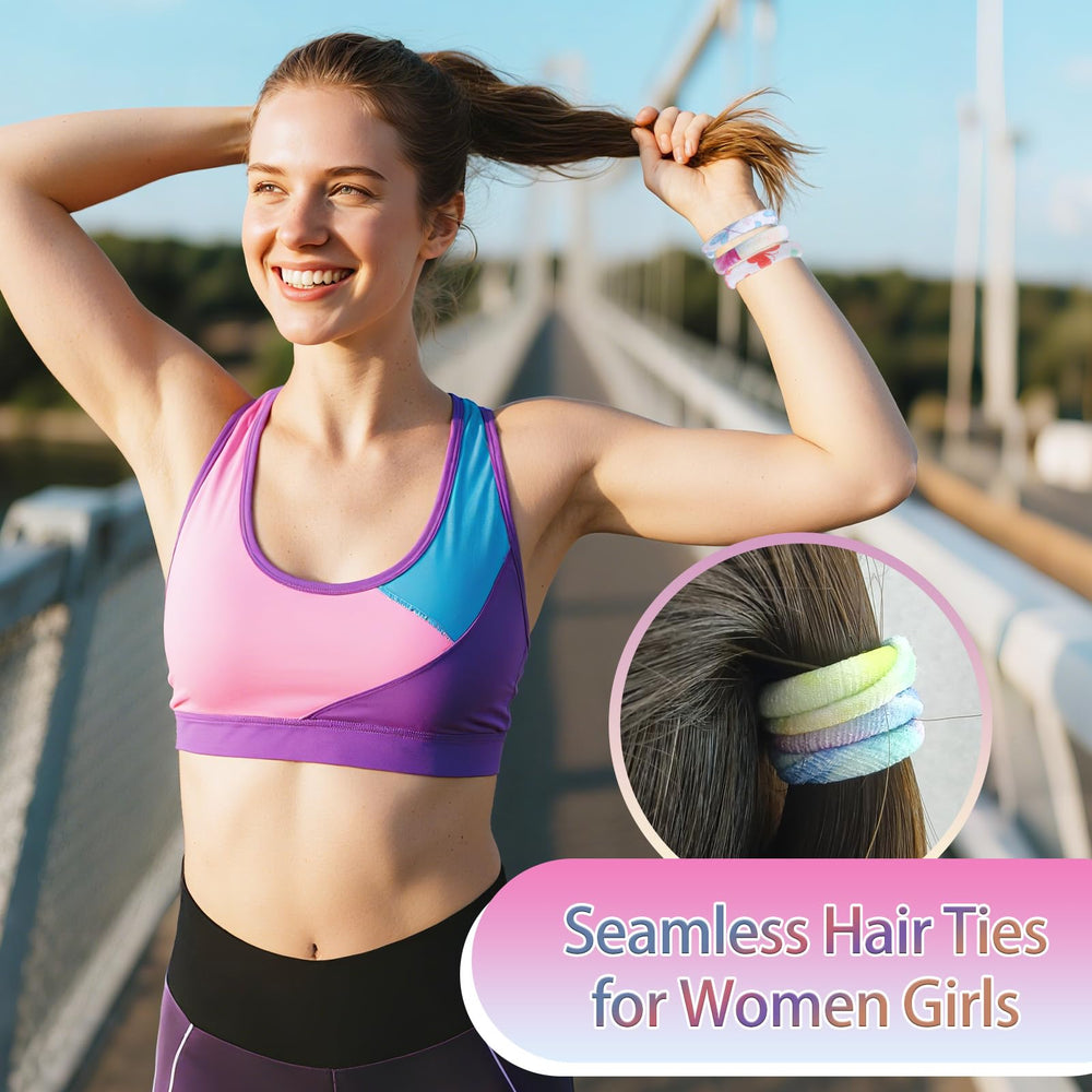 Bessrung nylon hair ties with vibrant patterns for versatile styling and outfit coordination.
