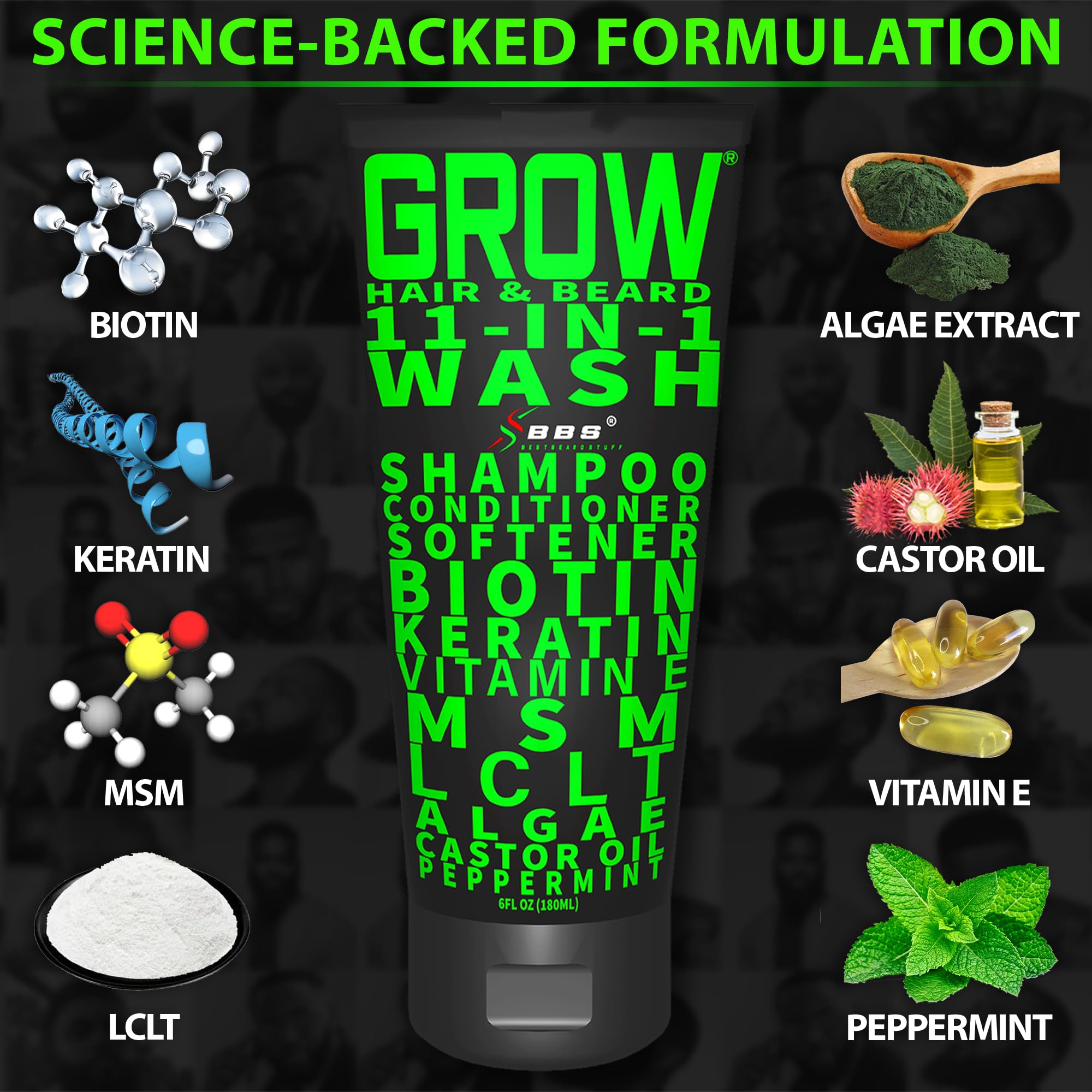 Best Beard Stuff GROW 11in1 beard-softening effect for smoother facial hair.