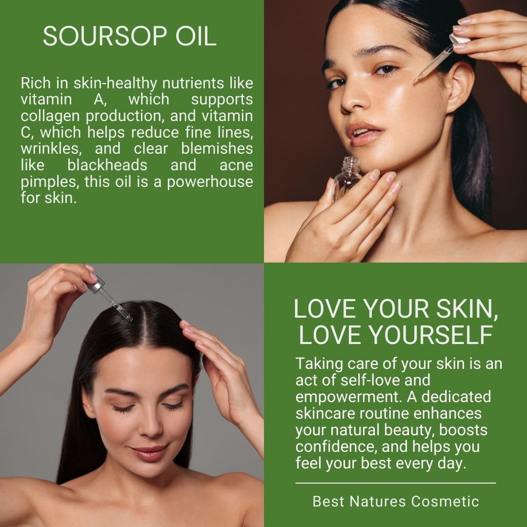 Best Nature's Cosmetics Soursop Oil for face and body application in daily routine