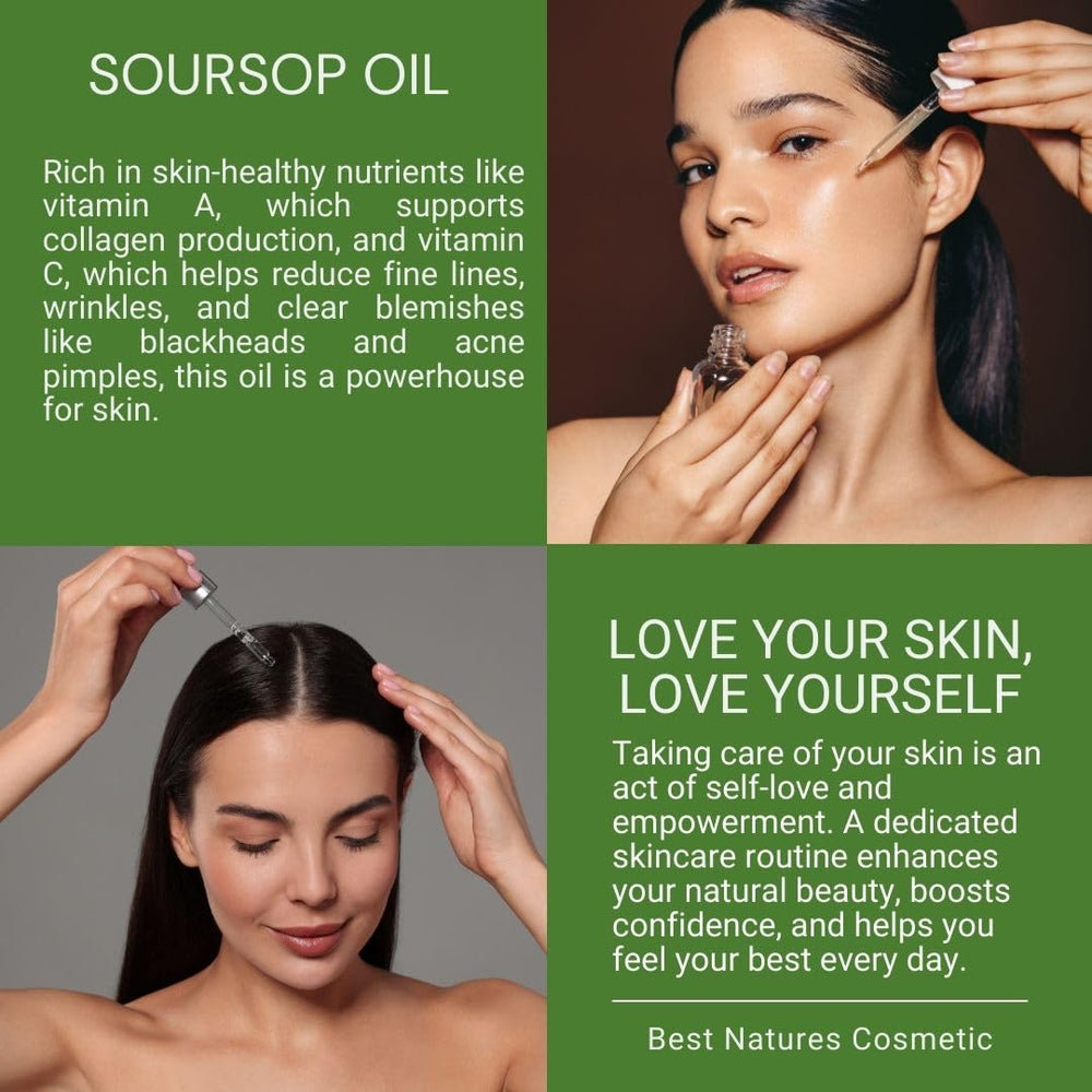 Best Nature's Cosmetics Soursop Oil for face and body application in daily routine