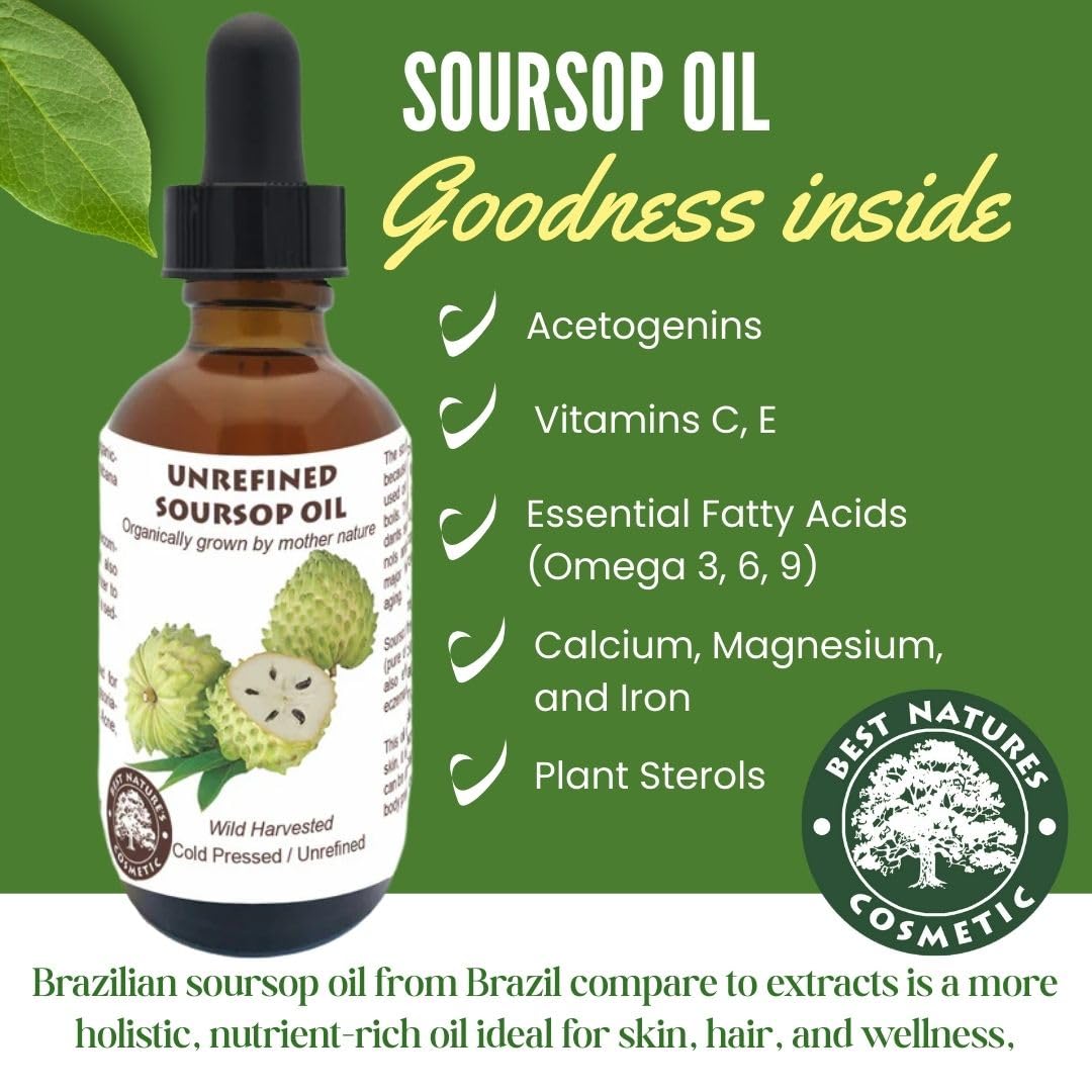 Best Nature's Cosmetics Soursop Oil texture close-up shows semi-solid consistency