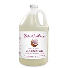 Best of Nature fractionated coconut oil bottle for lightweight hydration and quick skin absorption.
