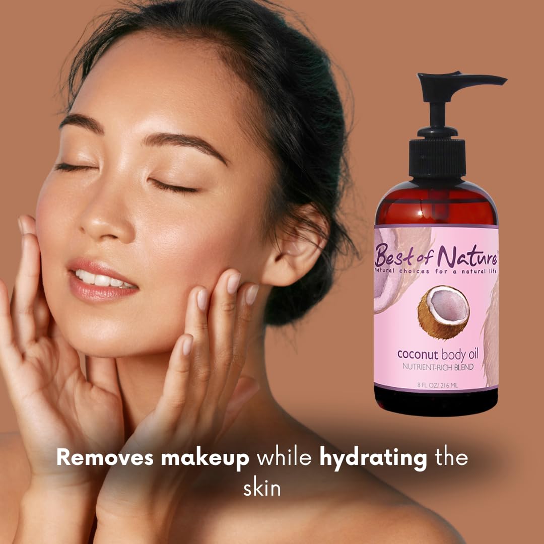 Best of Nature fractionated coconut oil massage oil provides smooth glide.