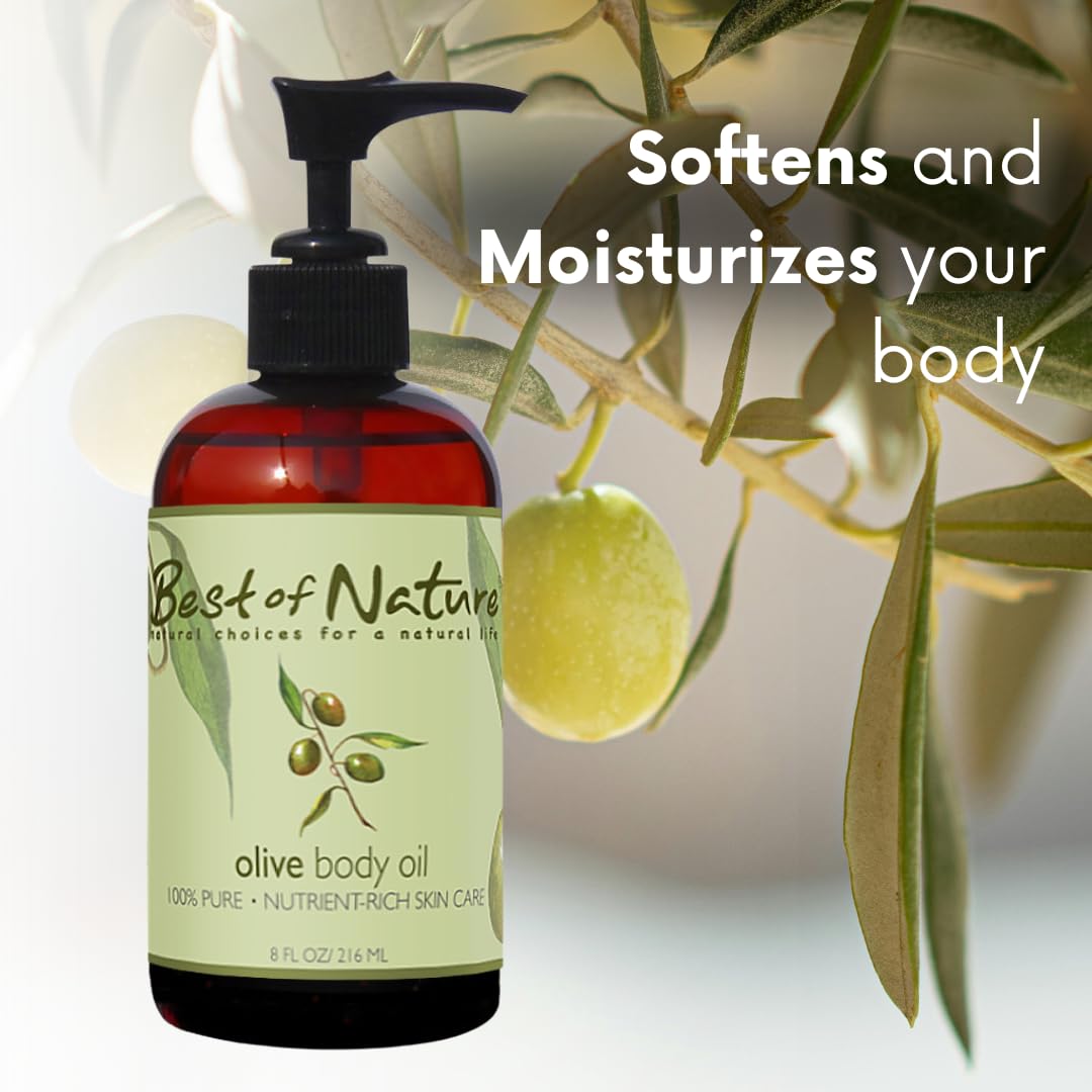 Best of Nature Olive Oil for hair application delivers softness and shine.
