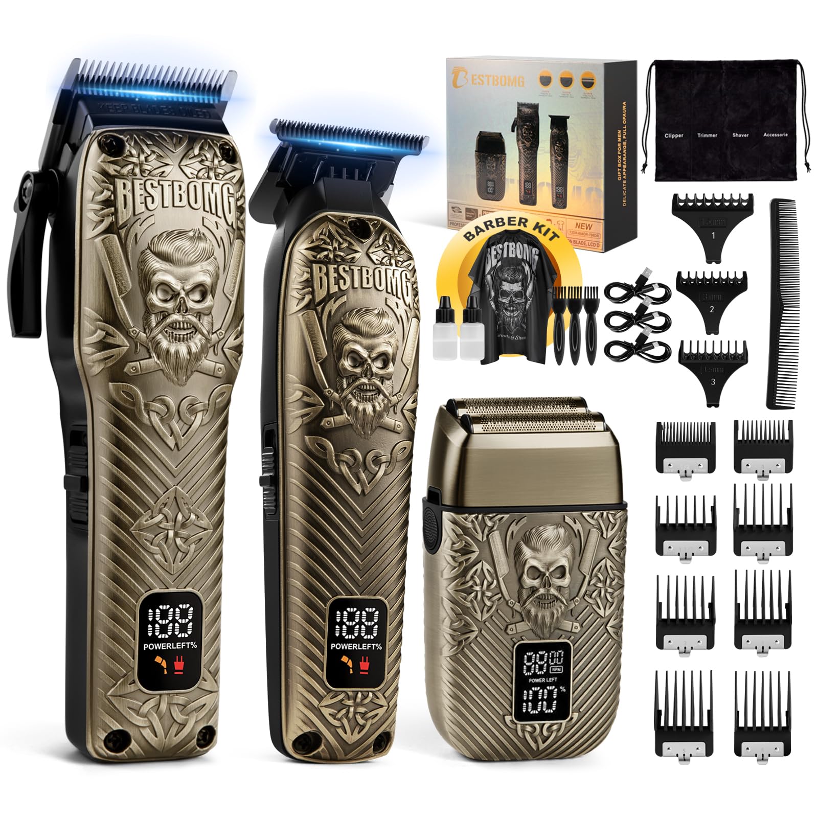 BESTBOMG BS-807E hair clipper front view for precise home grooming.