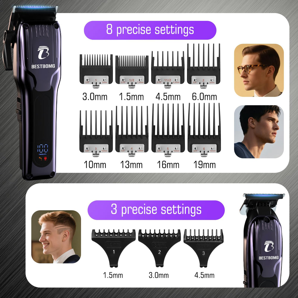 BESTBOMG BS-808C attachment combs for versatile fades.
