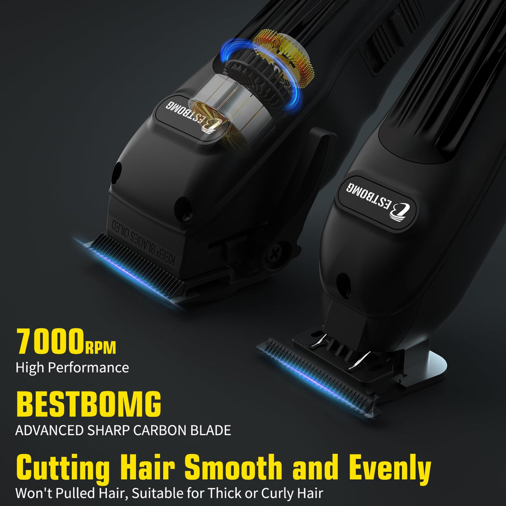BESTBOMG BS-808A black side view shows ergonomic grip for comfortable trimming.