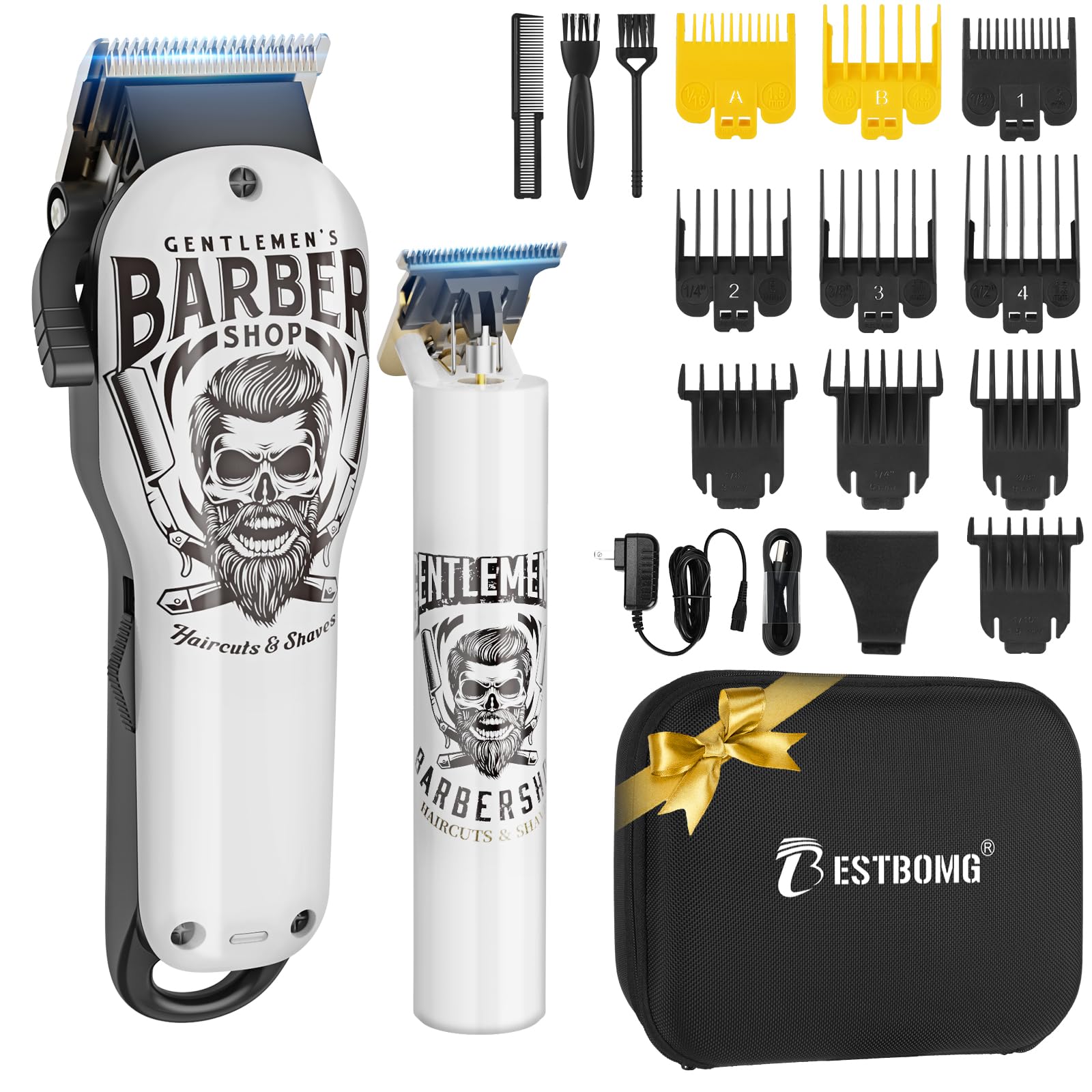 BESTBOMG Hair Clippers ceramic T-blade front view for precise cuts and durability