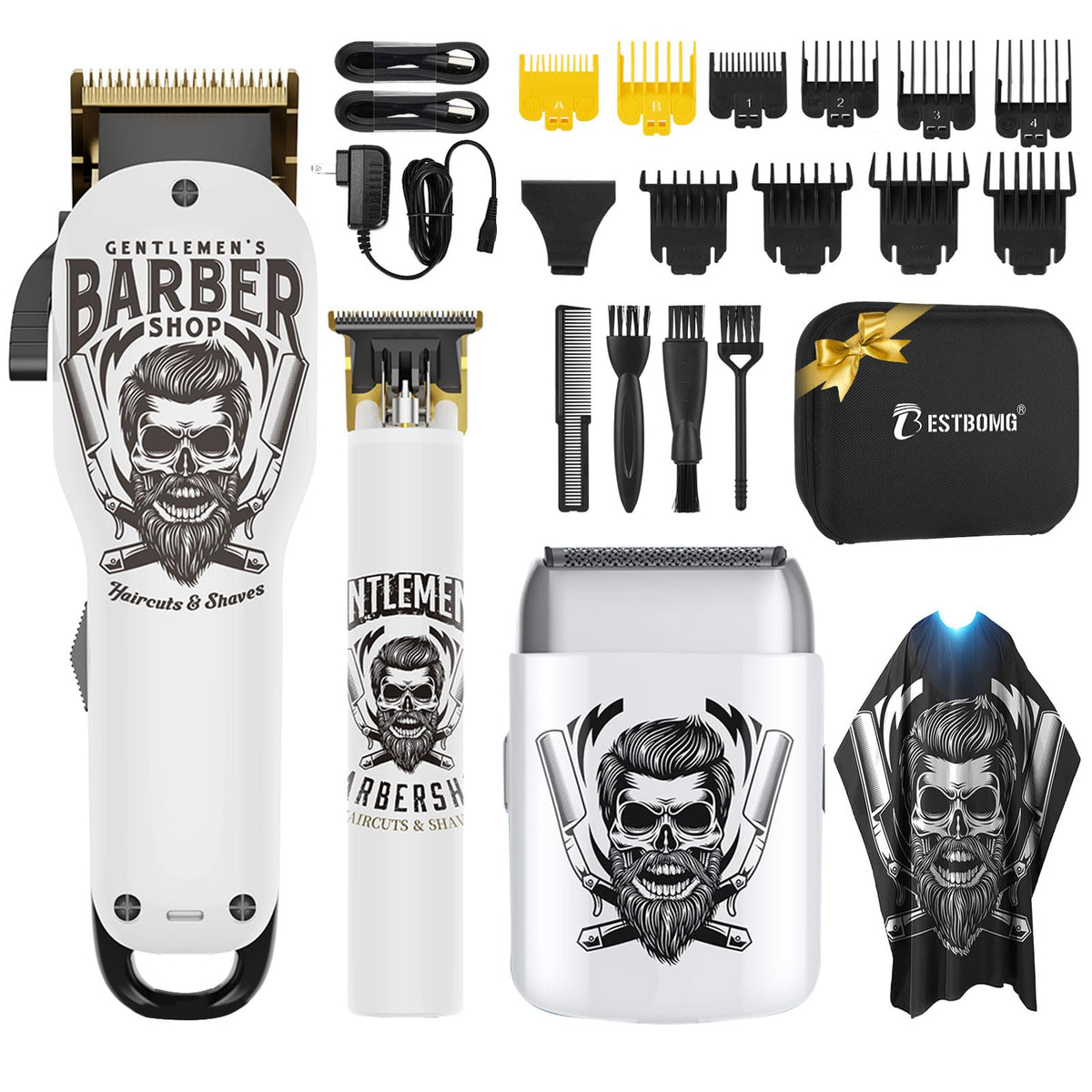 BESTBOMG hair clippers professional front view highlights precision for clean fades
