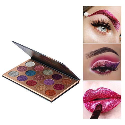 BestLand Glitter Eyeshadow Palette closeup highlights texture and ultra-pigmented glitter