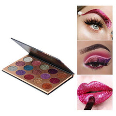 BestLand Glitter Eyeshadow Palette closeup highlights texture and ultra-pigmented glitter