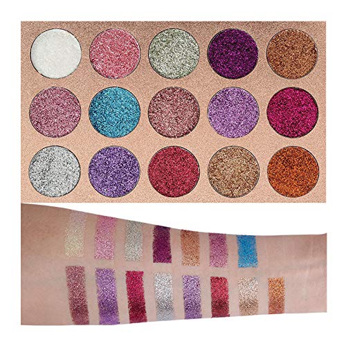 BestLand Glitter Eyeshadow Palette on-eyes demonstrates long-lasting shimmer for party looks