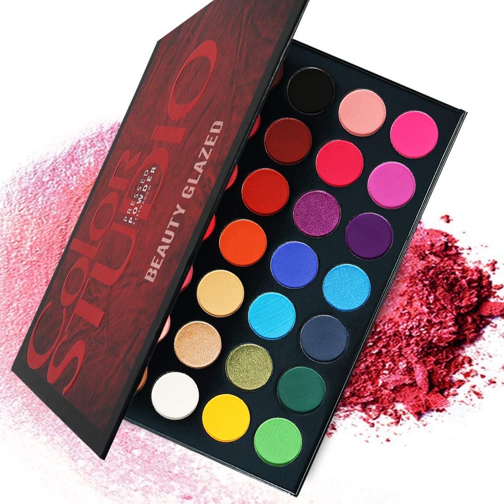 BestLand eyeshadow palette open rows reveal 35 shades for full-spectrum creativity.