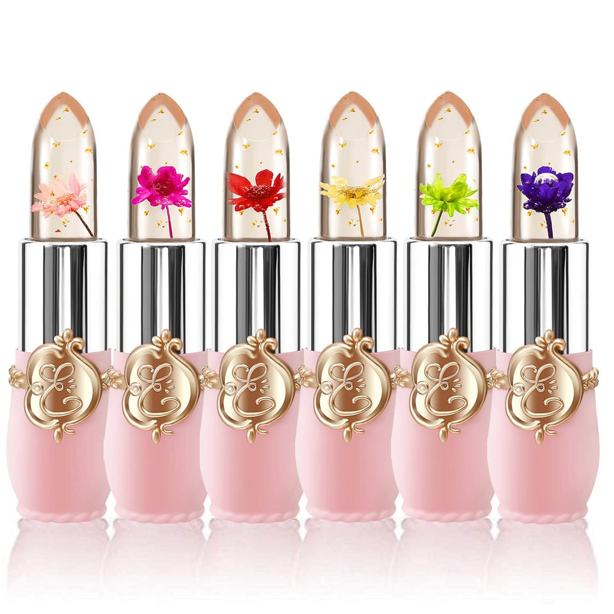 BestLand flower jelly lipstick set compact case for on-the-go lip color