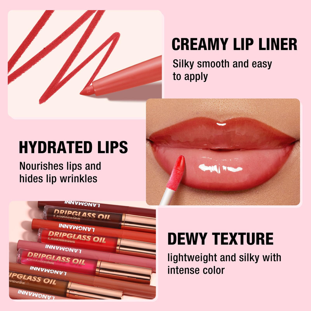 BestLand lip liner application closeup: creamy glide and clean edges