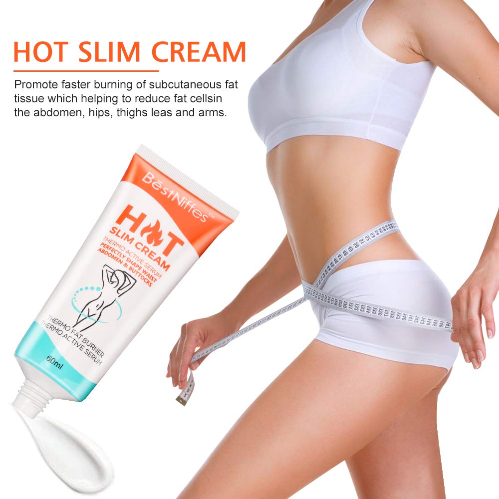 Bestniffes fat burner cream applying to skin demonstrating quick absorption.