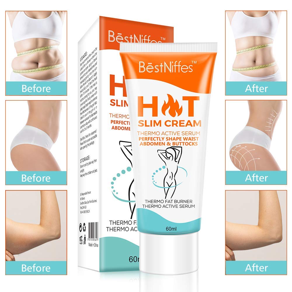 Bestniffes slimming cream tube on display emphasizing easy absorption.