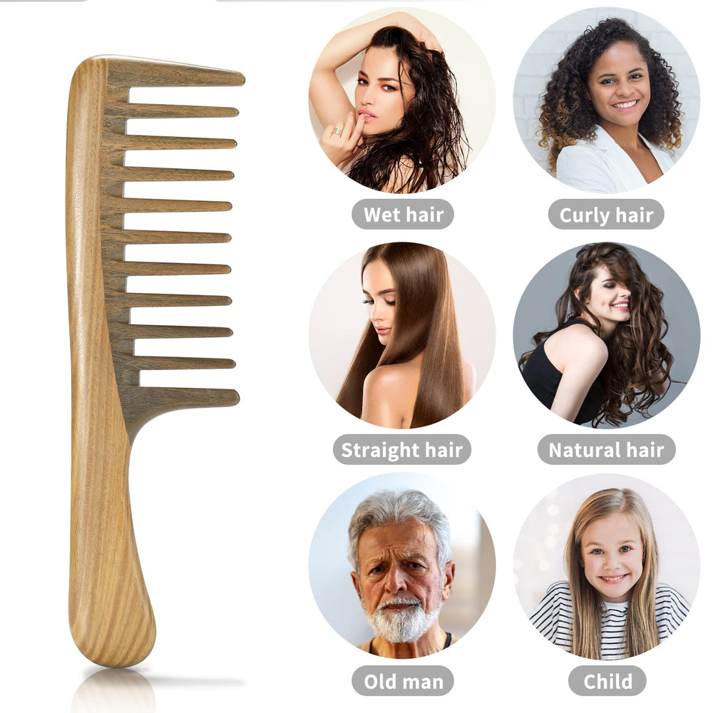 BESTOOL 9-inch wide comb detangles wet or dry hair smoothly