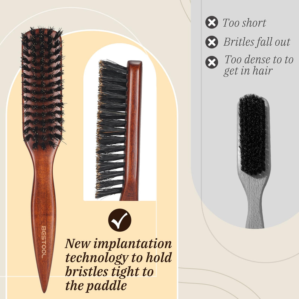 BESTOOL hair brush paddle design demonstrates comfortable grip and scalp-friendly daily use.