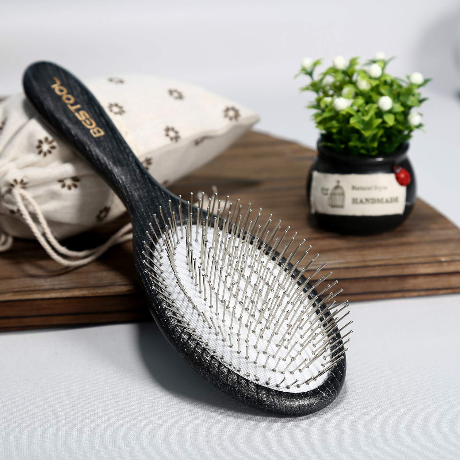BESTOOL travel-ready brush with compact case for on-the-go styling