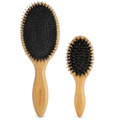 BESTOOL Hair Brush close-up shows 70% boar bristles and nylon pins for detangling and smoothing.
