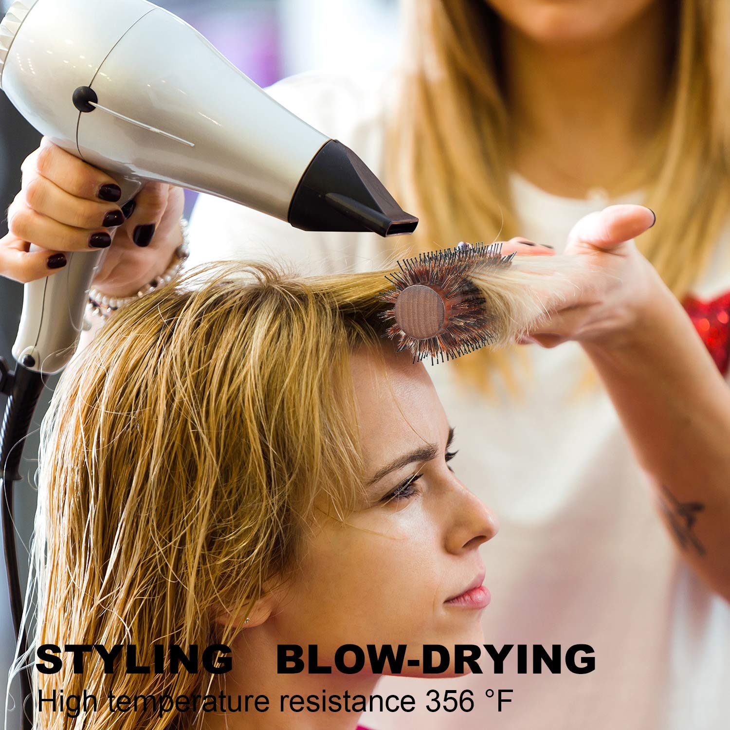 BESTOOL round hair brush used during blow-drying to create volume and texture.